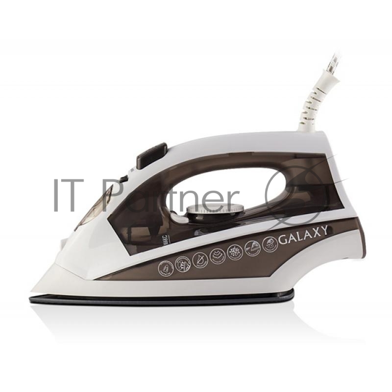 Утюг GALAXY GL 6116 (Мощность 2200 Вт. Керамич. покрытие подошвы. Силиконовый уплотнитель крышки резервуара. Функция «Самоочистка», «Антикапля», «Антинакипь». Вертикальное отпаривание / паровой удар / функция увлажнения. Защита от перегрева.)