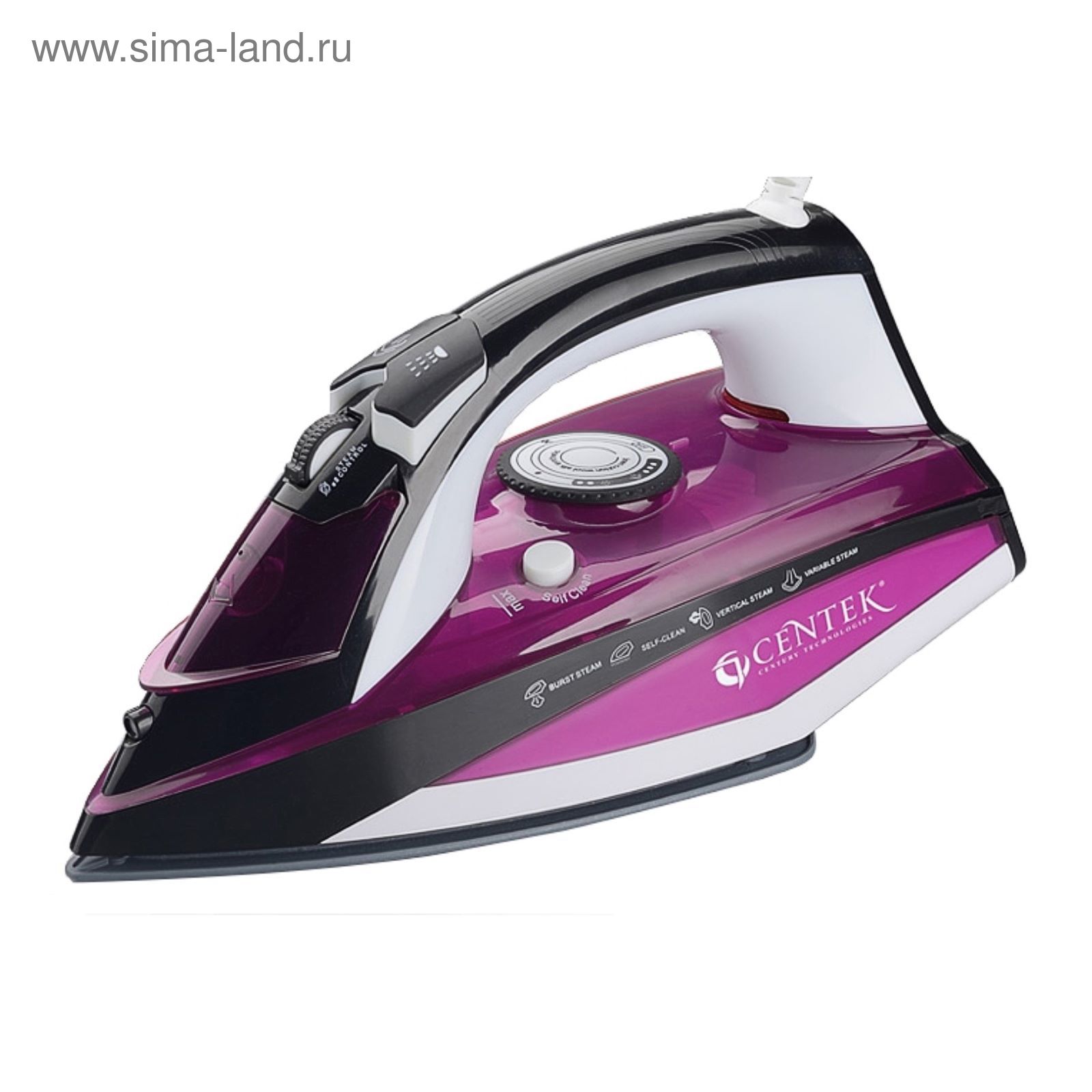 Утюг Centek CT-2348 VIOLET (фиолет) 1800Вт, КЕРАМИЧЕСКАЯ подошва, паровой удар, самоочистка, 200мл