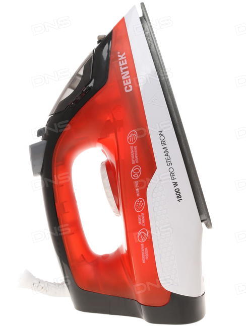Утюг Centek CT-2347 RED (красный) 1800Вт, антипригар. подошва, паровой удар, самоочистка, 200мл