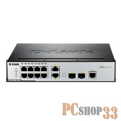 Сетевое оборудование D-Link DGS-3000-10TC/A1A/A2A Управляемый коммутатор 2 уровня с 8 портами 10/100/1000Base-T Gigabit Ethernet + 2 комбо-портами 10/100/1000Base-T/SFP