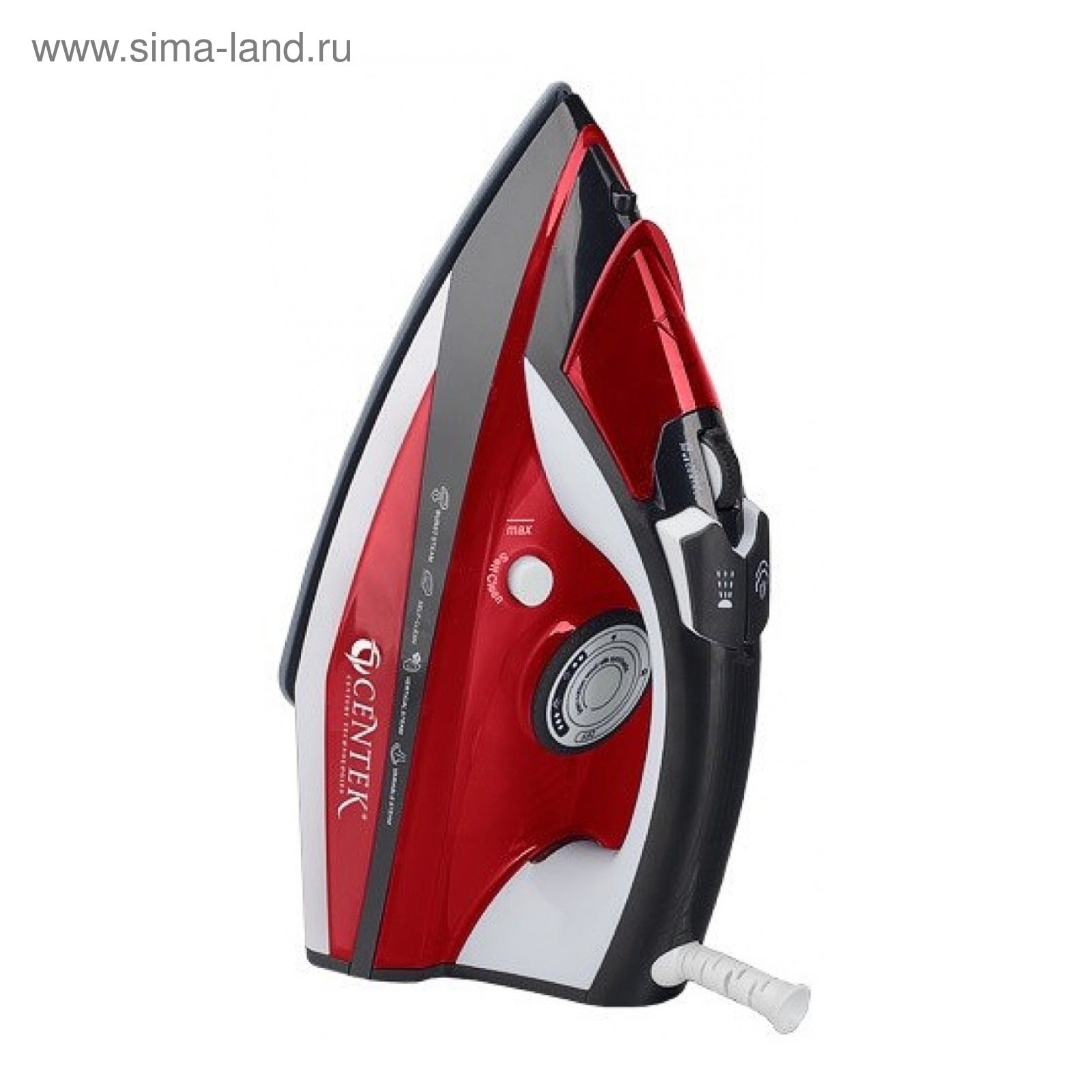 Утюг Centek CT-2344 RED 2400Вт, керамическая подошва, мощный паровой удар, самоочистка, 330мл