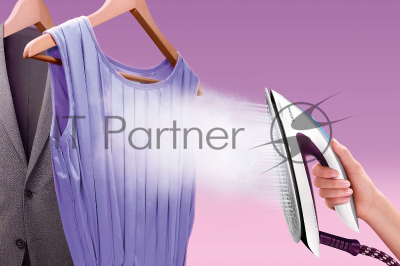 Утюг Philips/ 2100 Вт, давление 6.5 бар, постоянная подача пара 120 г/мин, паровой удар 420 г, объем воды 1,8 л