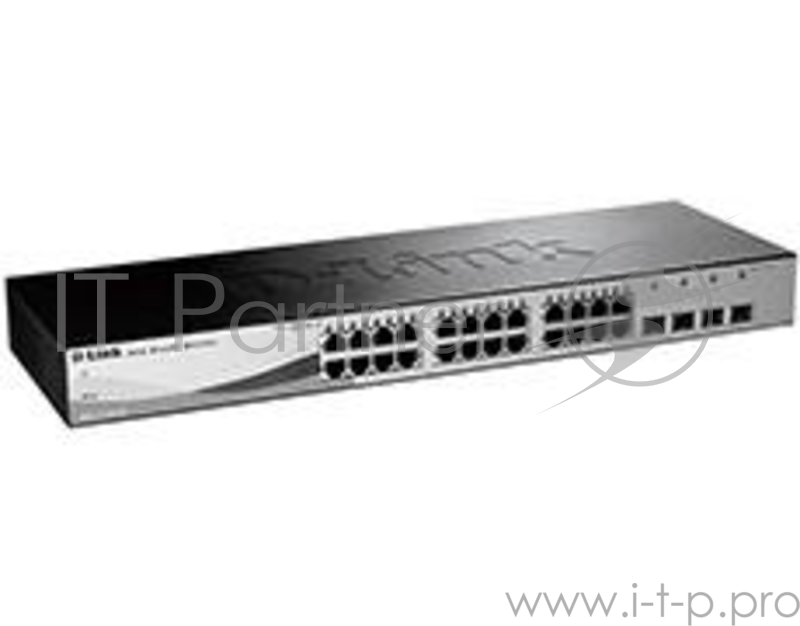 Сетевое оборудование D-Link DGS-1210-28/F1A Настраиваемый коммутатор WebSmart с 24 портами 10/100/1000Base-T и 4 портами 1000Base-X SFP