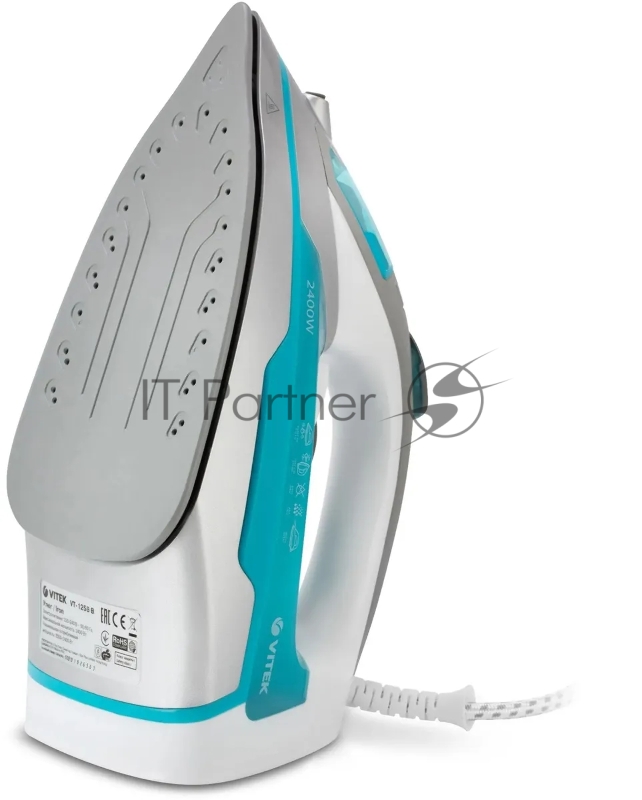 Утюг VITEK VT-1258 В Мощность 2400 Вт. Паровой удар: 140 г/мин. Вертикальное отпаривание. Функция разбрызгивания. Материал подошвы: UltraCare. Объeм резервуара для воды 300мл. Защита от накипи. Противокапельная система. Система самоочистки. Шаровое к