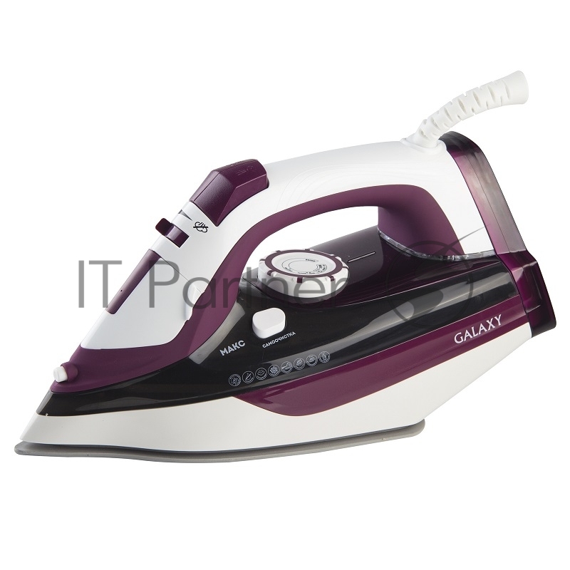 Утюг GALAXY GL 6108 2400 Вт, керамическое покрытие подошвы, уплотнитель крышки резервуара, функции: «автоотключение», «самоочистка», «антикапля», «антинакипь», индикатор автоотключения, указатель максимального уровня воды, индикатор нагрева, вертика