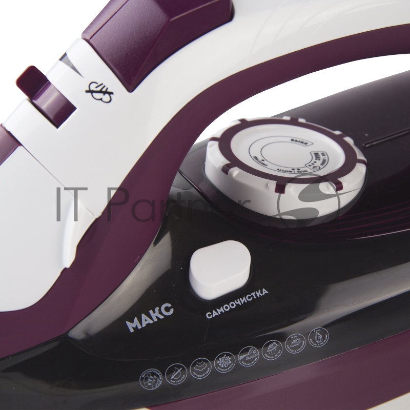 Утюг GALAXY GL 6108 2400 Вт, керамическое покрытие подошвы, уплотнитель крышки резервуара, функции: «автоотключение», «самоочистка», «антикапля», «антинакипь», индикатор автоотключения, указатель максимального уровня воды, индикатор нагрева, вертика