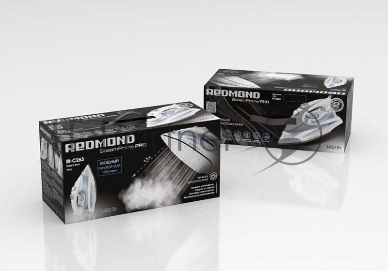 Утюг REDMOND RI-C263 Мощность 2400 Вт,Постоянная подача пара 50 г/мин,Паровой удар 170 г/мин,Объем резервуара для воды 350 мл,Сухое глажение,Вертикальное отпаривание,Функция cамоочистки,Функция автоотключения,Защита от накипи,Защита от протекания,Тип