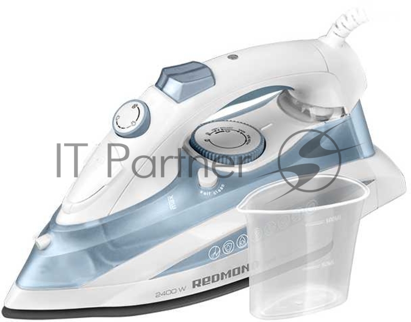 Утюг REDMOND RI-C263 Мощность 2400 Вт,Постоянная подача пара 50 г/мин,Паровой удар 170 г/мин,Объем резервуара для воды 350 мл,Сухое глажение,Вертикальное отпаривание,Функция cамоочистки,Функция автоотключения,Защита от накипи,Защита от протекания,Тип