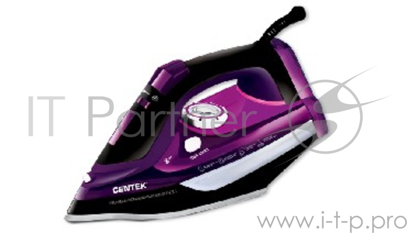 Утюг Centek CT-2327 VIOLET 2600Вт, 380мл, керамика, капля-стоп, антинакипь, большой LED индикатор