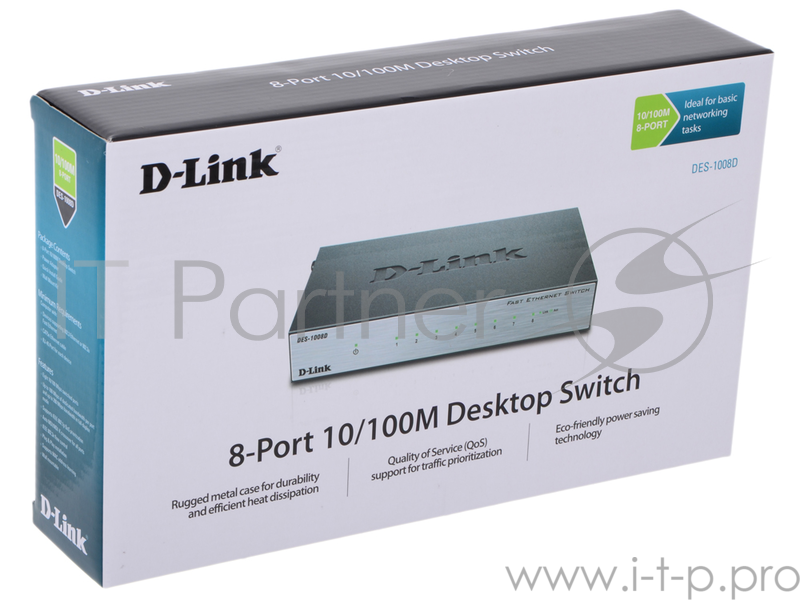 Сетевое оборудование D-Link DES-1008D/L2B Неуправляемый коммутатор с 8 портами 10/100Base-TX