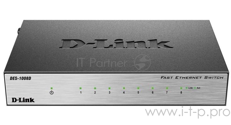 Сетевое оборудование D-Link DES-1008D/L2B Неуправляемый коммутатор с 8 портами 10/100Base-TX