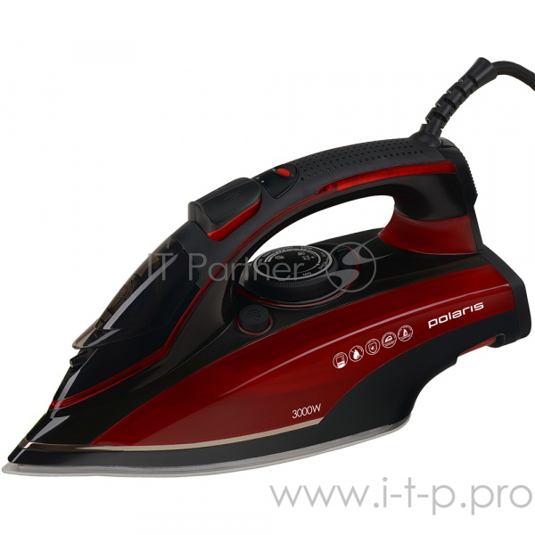 Утюг Polaris PIR-3099AK(3000Вт,АНОДИРОВ. ПОКР. автоотключ,3м) красный