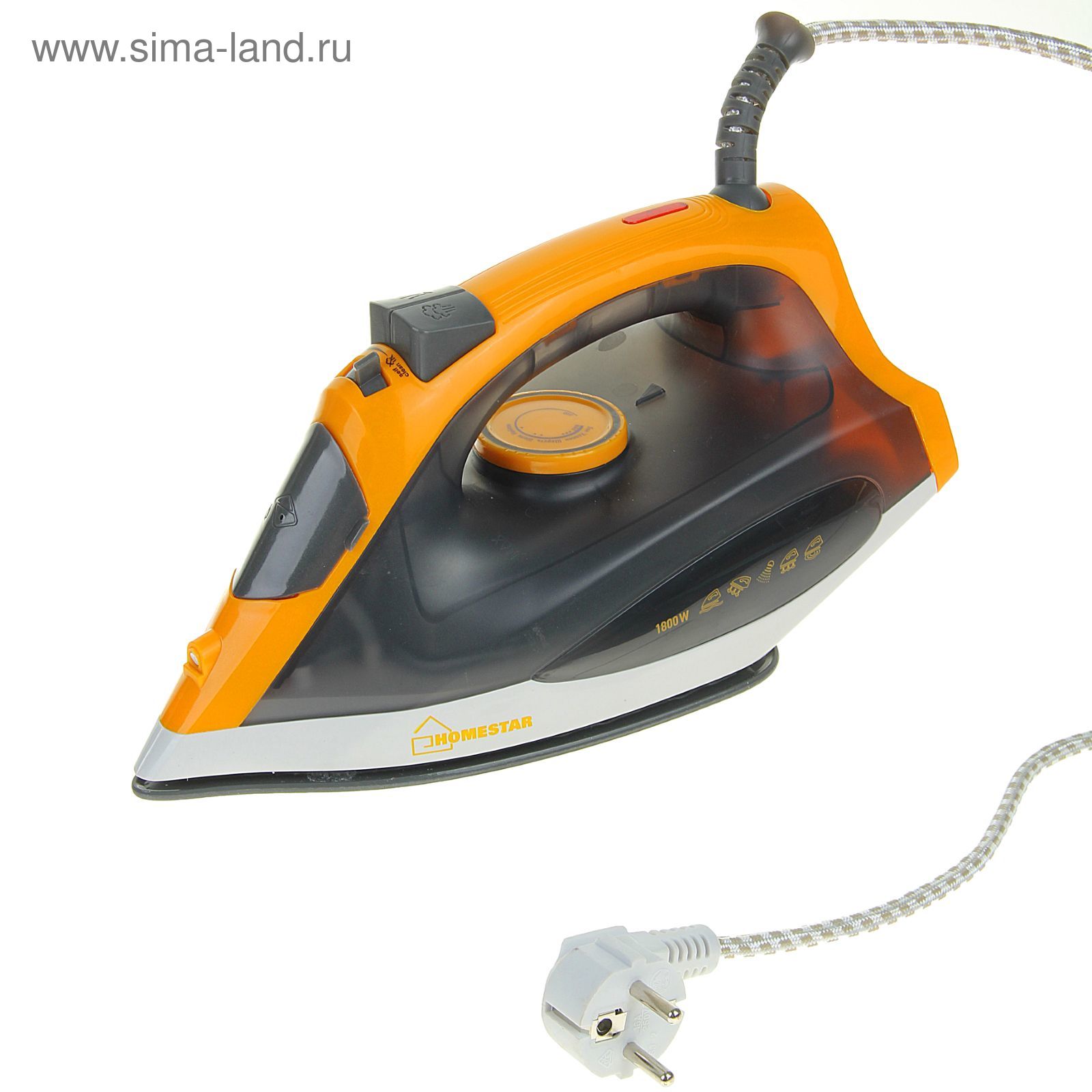 Утюг HOMESTAR HS-4005 желто-серый, 1800Вт, керамическая подошва (в уп. 12 шт)