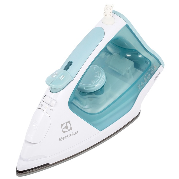 Утюг ELECTROLUX/ 2400 Вт, белый/голубой, подача пара 30 г/мин., удар 120 г/мин