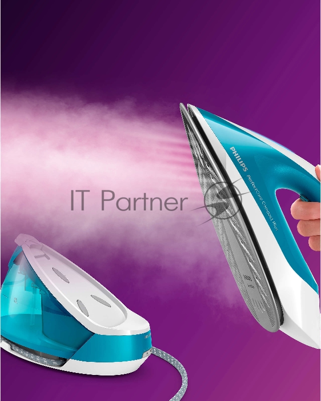 Парогенератор Philips Парогенератор Philips/ Парогенератор, максимальное давление насоса 6,5 бар, мощность 2400 Вт, паровой удар до 430 г, постоянная подача пара до 120г/мин, резервуар 1.5 л, система очистки от накипи Smart Calc Clean, подошва SteamG