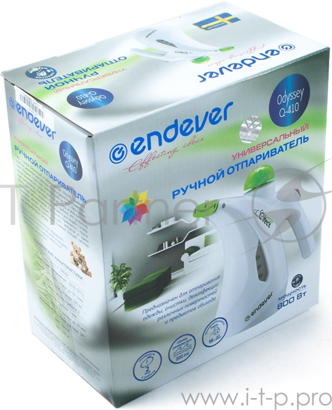 Отпариватель ручной Endever Odyssey ODYSSEY Q-410 800Вт белый