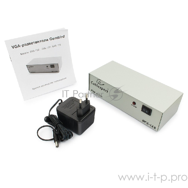 Разветвитель GVS122 Разветвитель сигнала VGA на 2 монитора (Gembird)