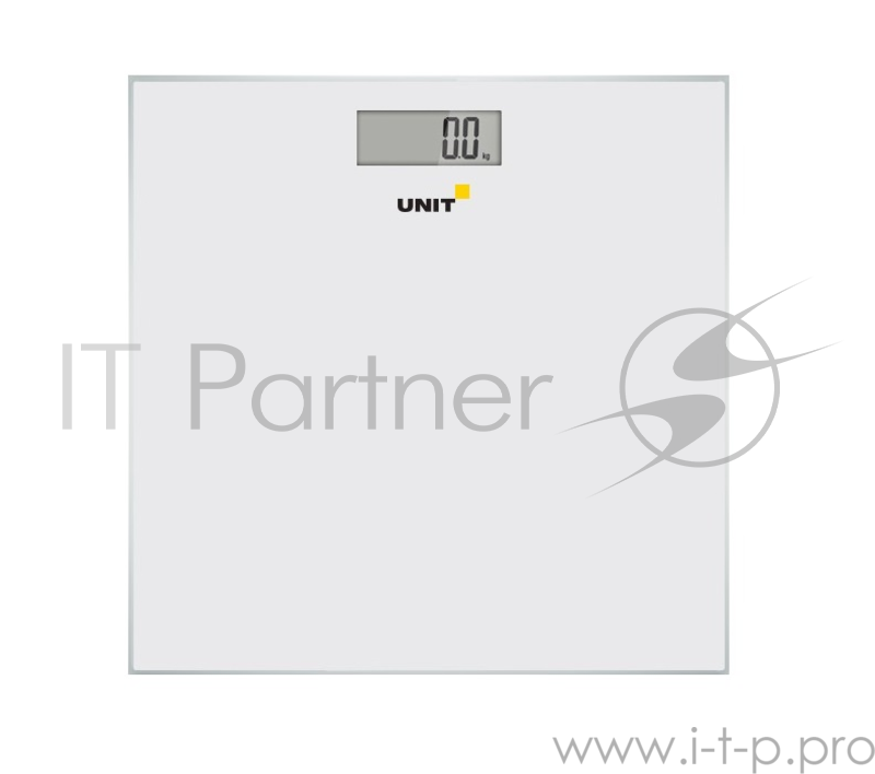 Весы напольные электронные UNIT UBS-2052, стекло, без рисунка, 150кг. 100гр. (Цвет: Белый)