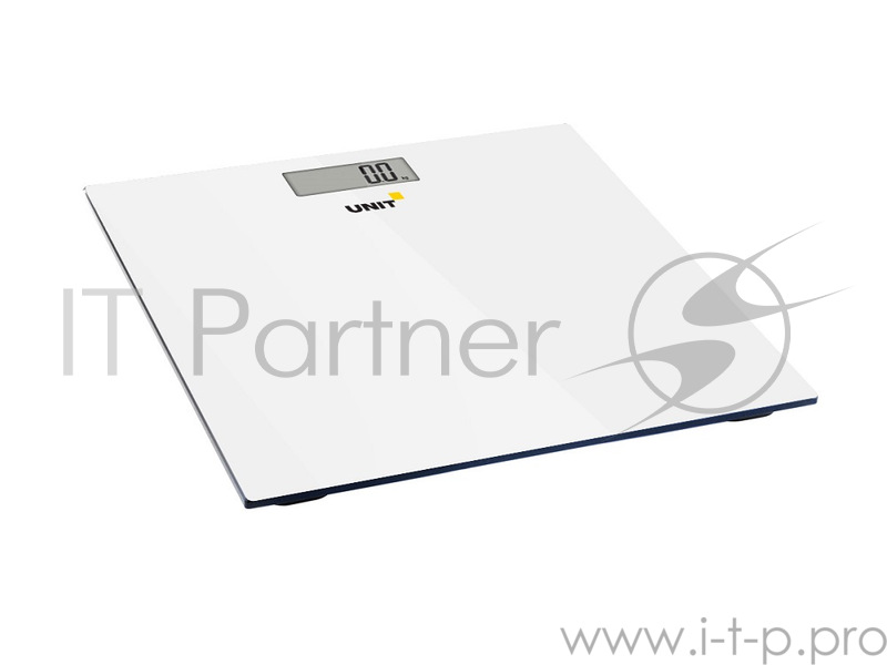 Весы напольные электронные UNIT UBS-2052, стекло, без рисунка, 150кг. 100гр. (Цвет: Белый)