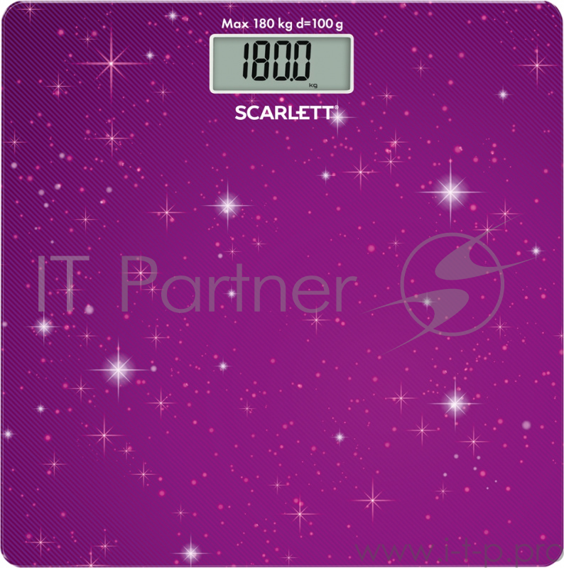 Весы напольные электронные Scarlett SC-BS33E037 макс.180кг рисунок/фиолетовый