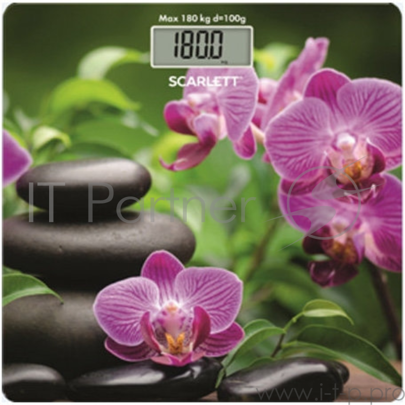 Весы напольные электронные Scarlett SC-BS33E038 макс.180кг рисунок/SPA камни