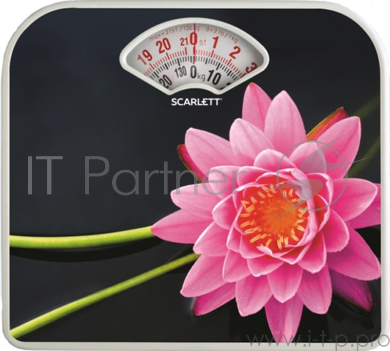 Весы напольные механические Scarlett SC-BS33M043 макс.130кг рисунок/SPA лотус
