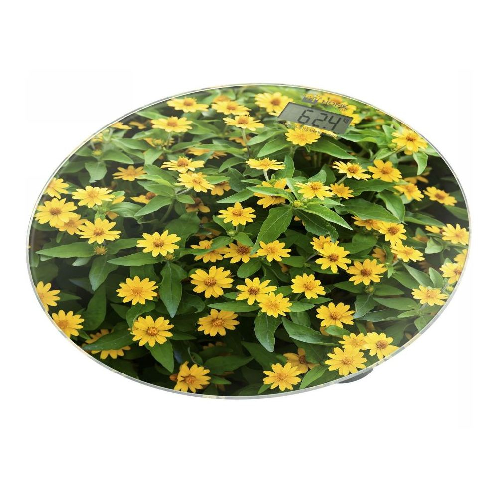 HOME ELEMENT HE-SC908 Весы напольные желтые маргариткистекло, LСD дисплей, автовыключение, цена деления 100г max нагрузка 180кг