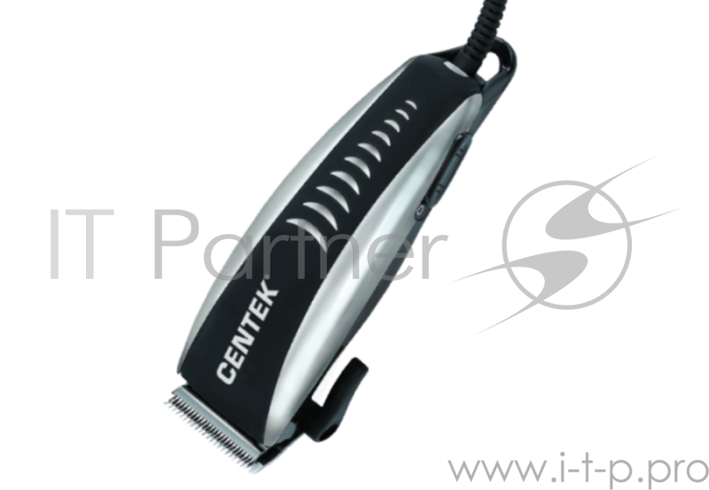 Машинка для стрижки Centek CT-2123 (черный/серебро) 10Вт, стальные лезвия, прорезиненный корпус