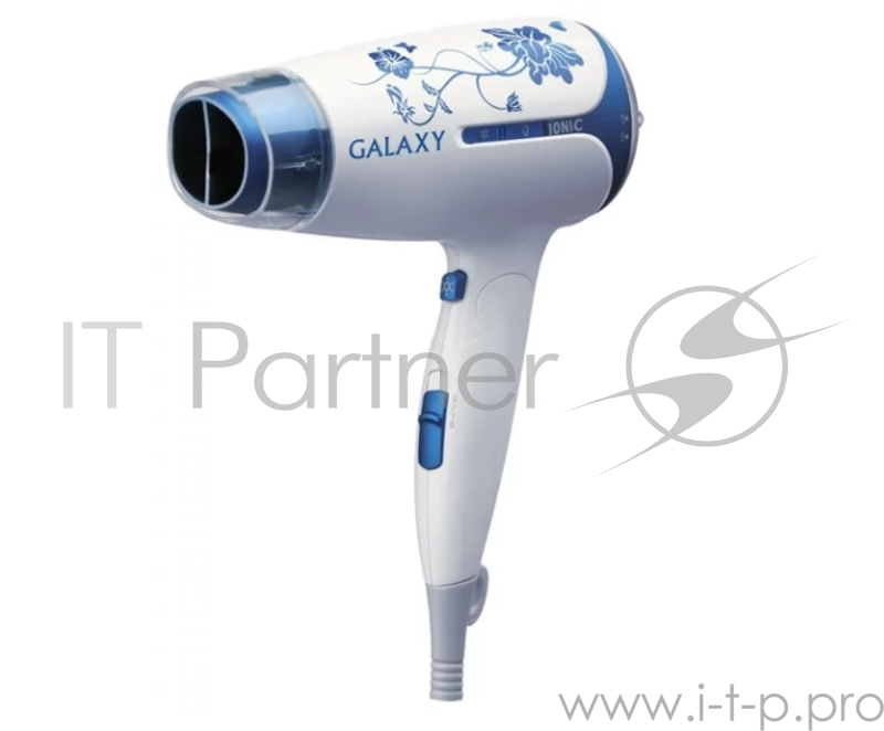 Фен GALAXY GL 4312(Мощность 1600 Вт. 3 режима температуры/ скорости воздушного потока. Кнопка включения подачи холодного воздуха, функция ионизации, инновационная система одновременной подачи холодного и горячего воздуха, насадка: концентратор, склад