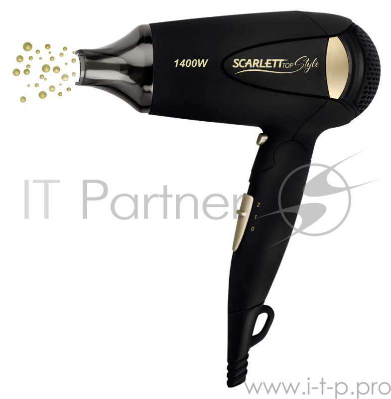 Фен Scarlett SC-HD70IT10 черный/золотистый 1400Вт