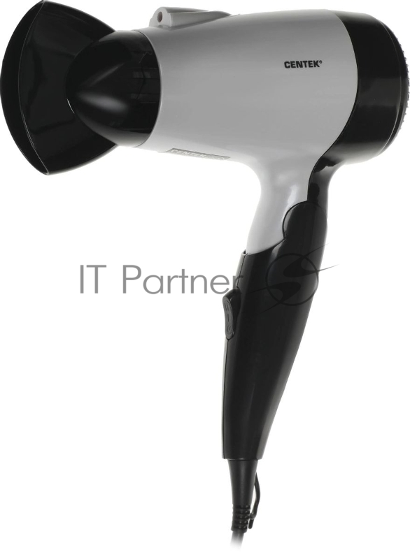 Фен Centek CT-2231 (бел/черн) 1200Вт, 2 скорости и температуры нагрева, складная ручка