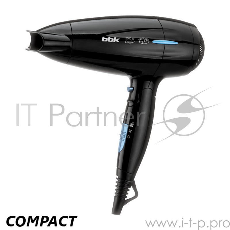 Фен BBK BHD3201i черный/голубой