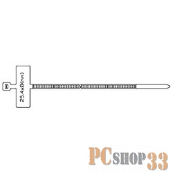 Монтажное оборудование Hyperline GTK-200MC Стяжка нейлоновая неоткрывающаяся, безгалогенная (halogen free), 200x2.5мм, с площадкой для маркера, (100 шт)