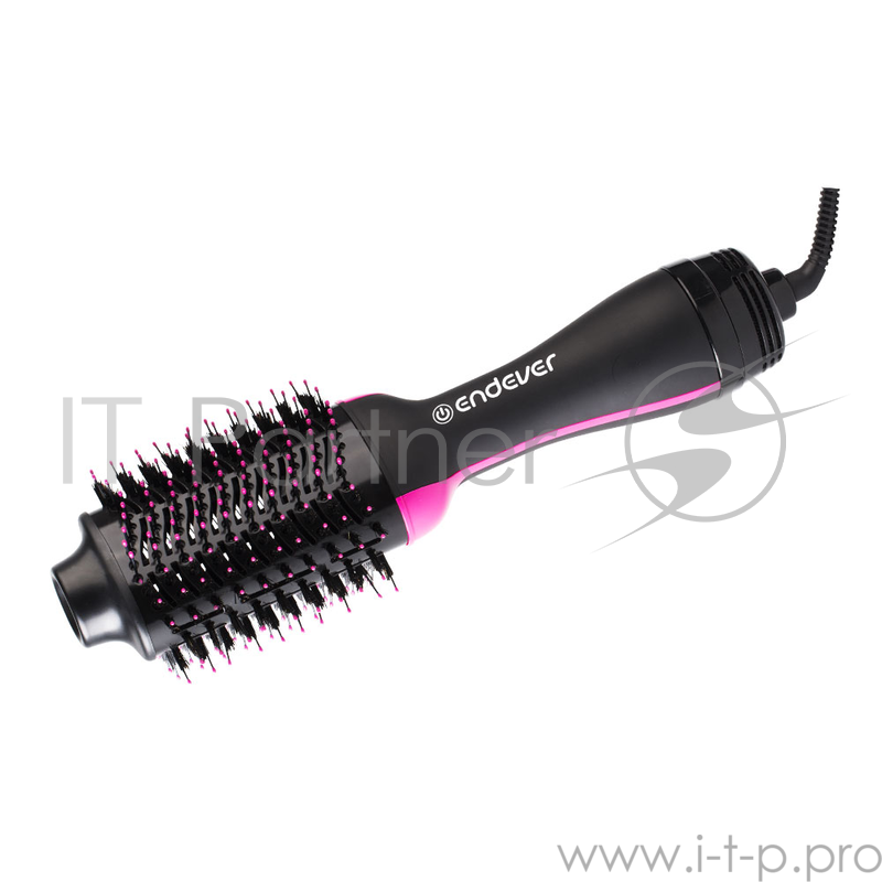 Фен-расческа Endever Aurora 493, цвет черный/розовый, Мощность 1200 Вт, Нагрев до 180
