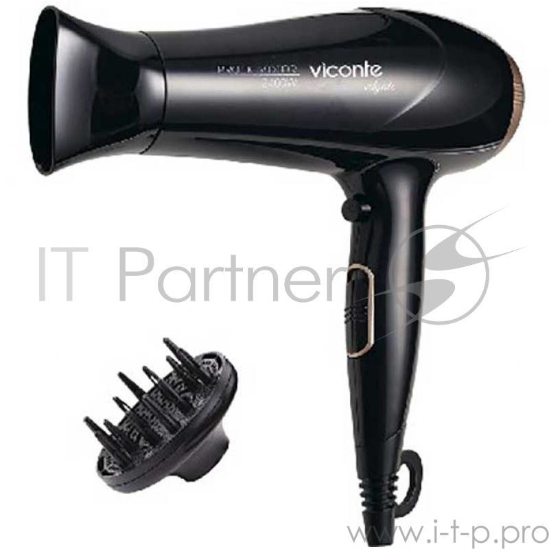 Фен Viconte VC-3723 черный с бронзой