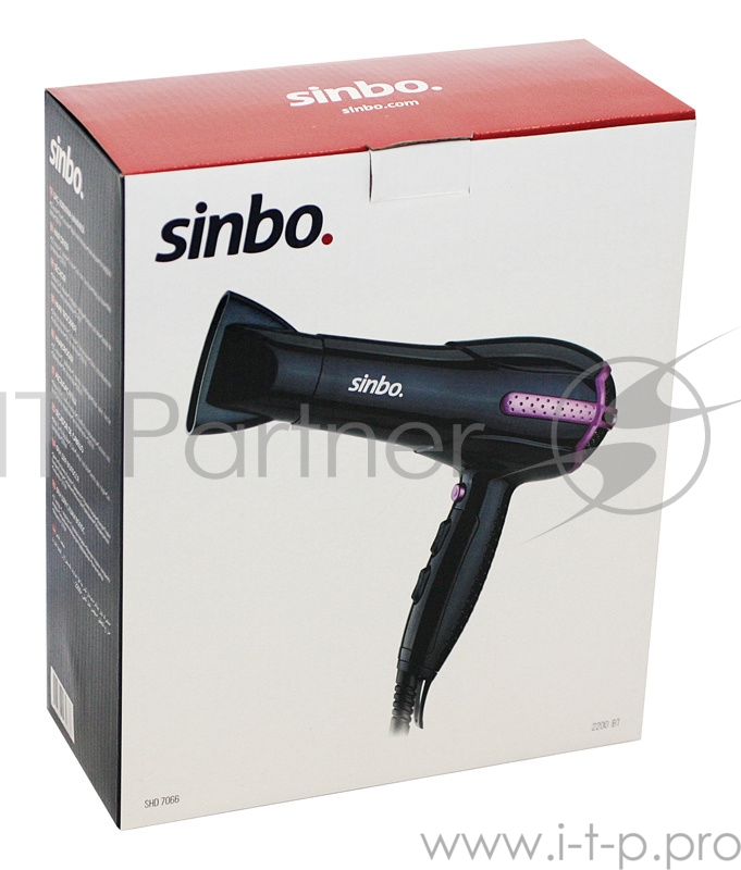 Фен Sinbo SHD 7066 2200Вт черный/розовый