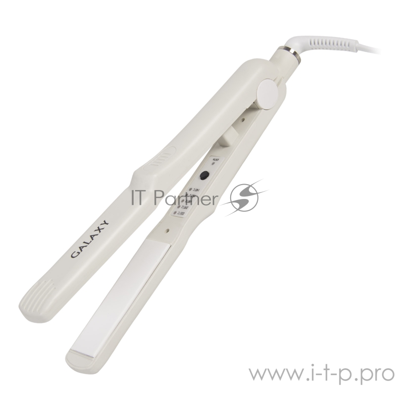 Щипцы для волос Galaxy GL 4504 (24шт) 65 Вт, максимальная температура 200 °C, цельные керамические пластины, нагревательный элемент с защитой от перегрева, светодиодная индикация температурных режимов: 120°С, 140°С, 160°С ,180°С, 200°С, шнур питания,