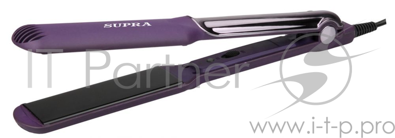 Щипцы для волос SUPRA HSS-1224S purple Поверхность пластин: керамика, Размер рабочих пластин 110х38 мм, Максимальная температура 200°С