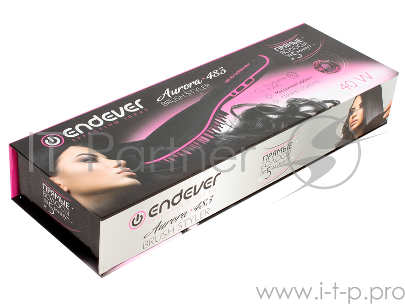 Электрическая расческа-выпрямитель Endever Aurora 483, Мощность 40 Вт, нагрев до 230 °С, LED дисплей, массажный эффект