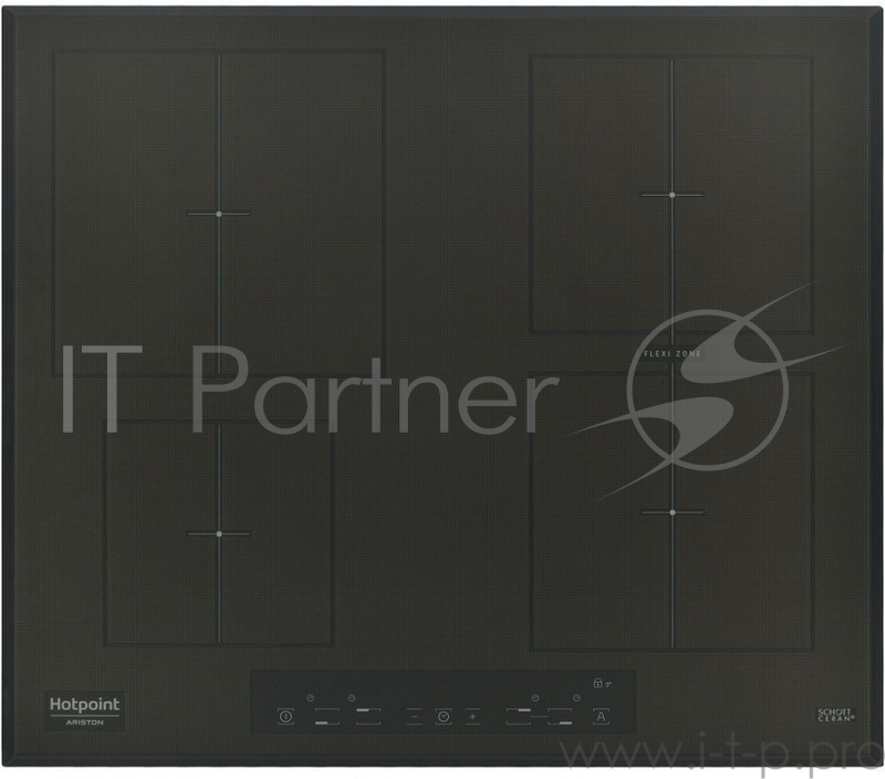 Индукционная варочная панель Hotpoint !! 5.1x59x52 см, Индукция, Функция Booster, Flexi Zone, Таймер, Сенсорное управление, скошеный край, кофе