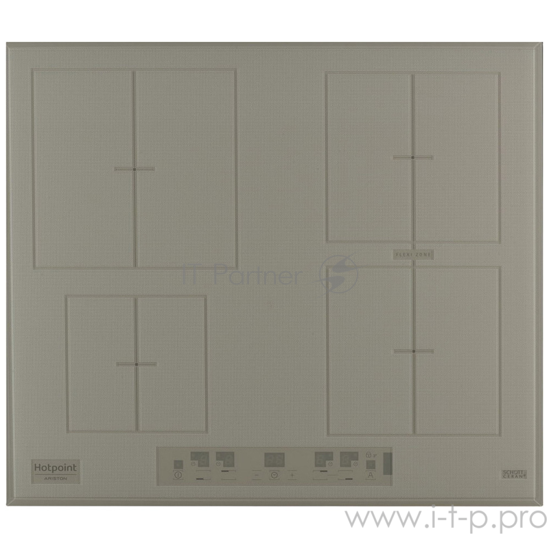 Индукционная варочная панель Hotpoint-Ariston KIA 641 B B (DS) 5.1x59x52 см, Индукция, Функция Booster, Flexi Zone, Таймер, Сенсорное управление, скошеный край, песок