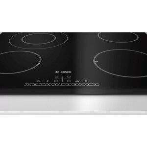 Встраиваемая варочная панель BOSCH 4.5x56.2x49 см, стеклокерамика, независимая, таймер, конфорка с круглой зоной расширения, черная