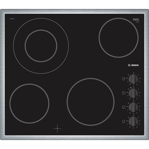 Встраиваемая варочная панель BOSCH PKF645CA1E / стеклокерамика, независимая, таймер, конфорка с круглой зоной расширения, рамка, черная