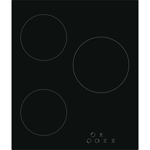 Встраиваемые электрические панели Schaub Lorenz 45 см, стеклокерамика, независимая, 3 конфорки, сенсорное управление, 9 уровней мощности, индикация остаточного тепла, система автоотключения, черная