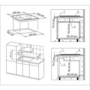 Электрическая варочная панель Electronicsdeluxe 5952022.00эви стеклокерамическая (2 рад. + 2 инд.) конф., одна зона радиантная с двумя зонами нагрева, одна зона индукционная с функцией повышенной мощности, электронное сенсорное управление, ф-я блок
