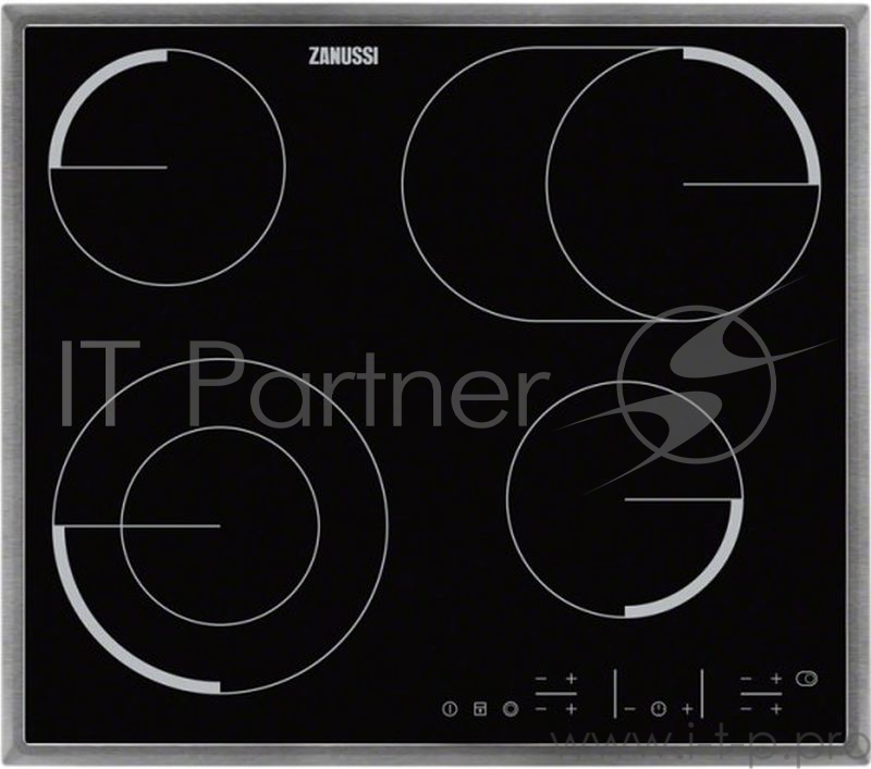 Встраиваемая варочная поверхность ZANUSSI CPZ6466KX/ 59x52x3.8 см, стеклокерамика, независ., цвет: черный