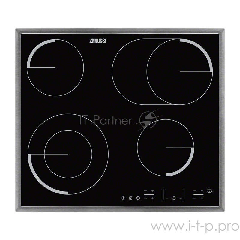 Встраиваемая варочная поверхность ZANUSSI CPZ6466KX/ 59x52x3.8 см, стеклокерамика, независ., цвет: черный