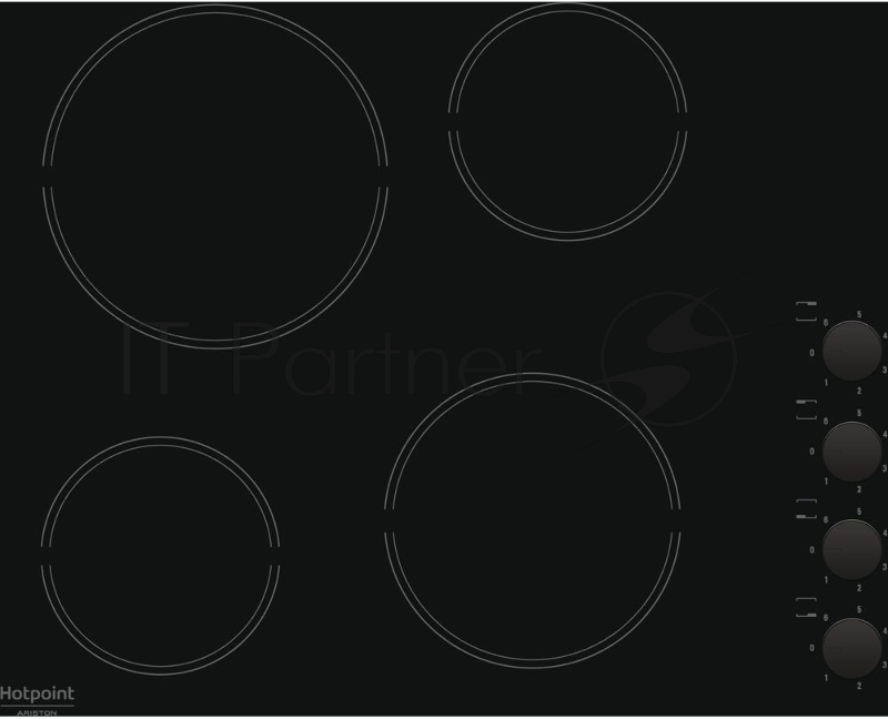 Встраиваемые электрические панели HOTPOINT-ARISTON .4.6x58x51, стеклокерамика, механическое управление, независимая, без рамки, черная