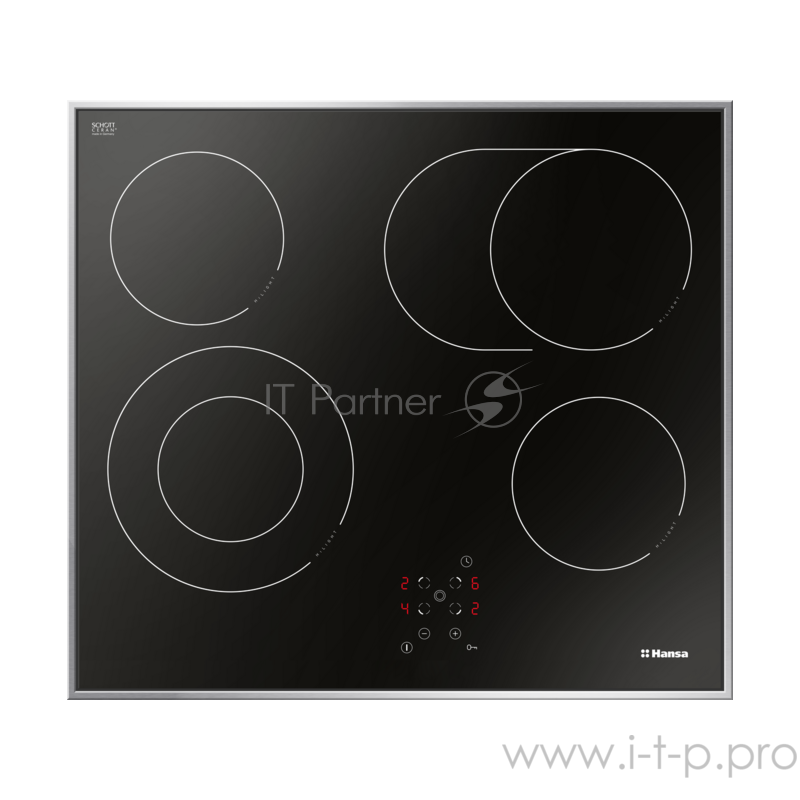 Встраиваемая варочная панель HANSA BHCI66706 / Стеклокерамика, независимая, сенсорное управление, таймер, рамка, черная