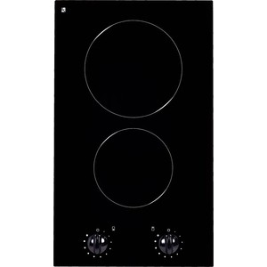 Домино Kuppersberg Электрическая независимая варочная поверхность стеклокерамическая, домино, ширина 30 см, 2 зоны ускоренного нагрева HI-Light, механическое управление, 12 уровней мощности, индикаторы остаточного тепла, цвет черный, без рамки